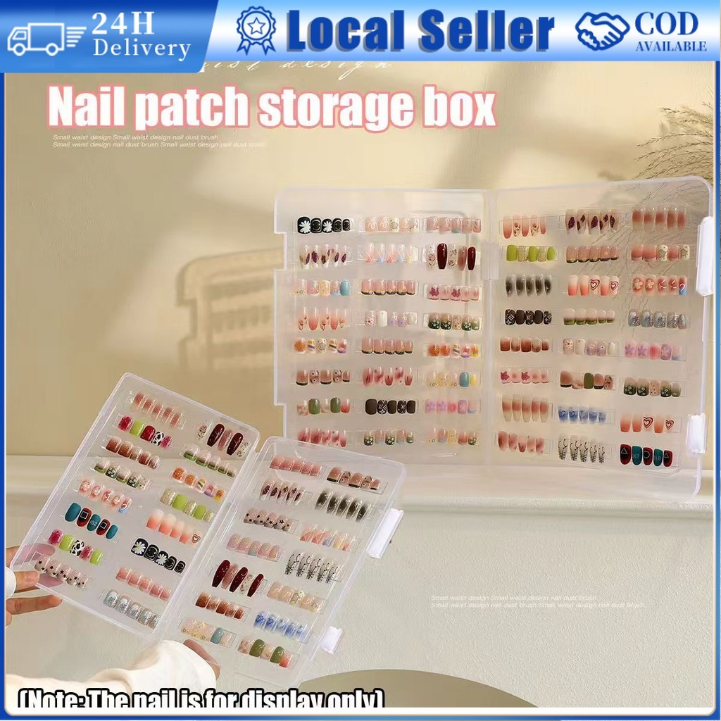 False Nail Tips Nail Art Storage Box press on Fake Nail Transparent ...