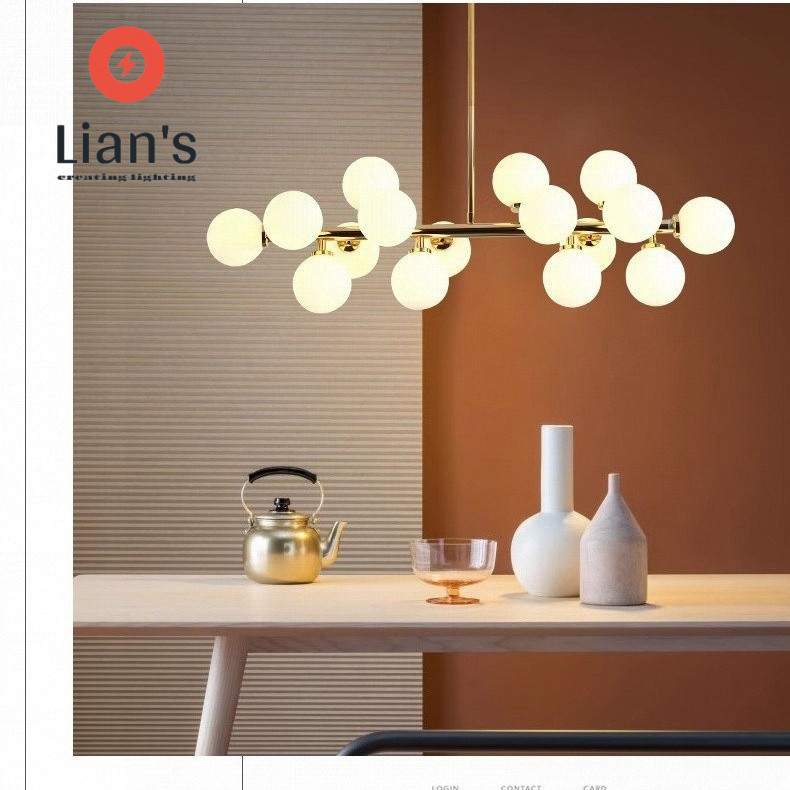 Nordic Light Luxury Glass Bubble Ball Living Room Chandelier Zhongshan ...