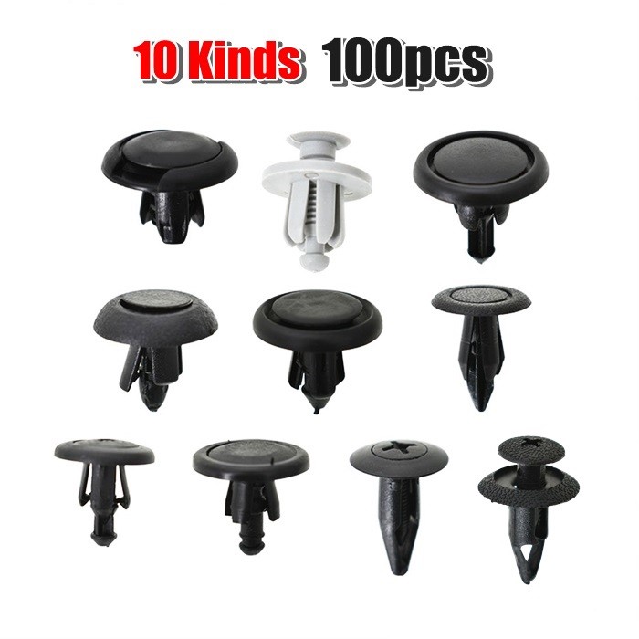100pcs Car Universal Screw Rivets Set Auto Retainer Fastener Clips