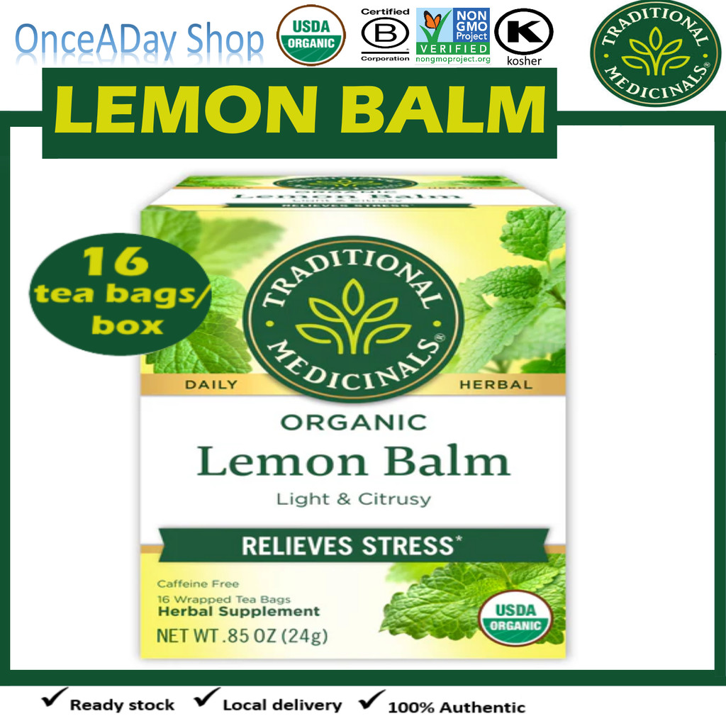 Traditional Medicinals Lemon Balm Herbal Tea, 16 Tea Bags (Pack of 6) main image 0