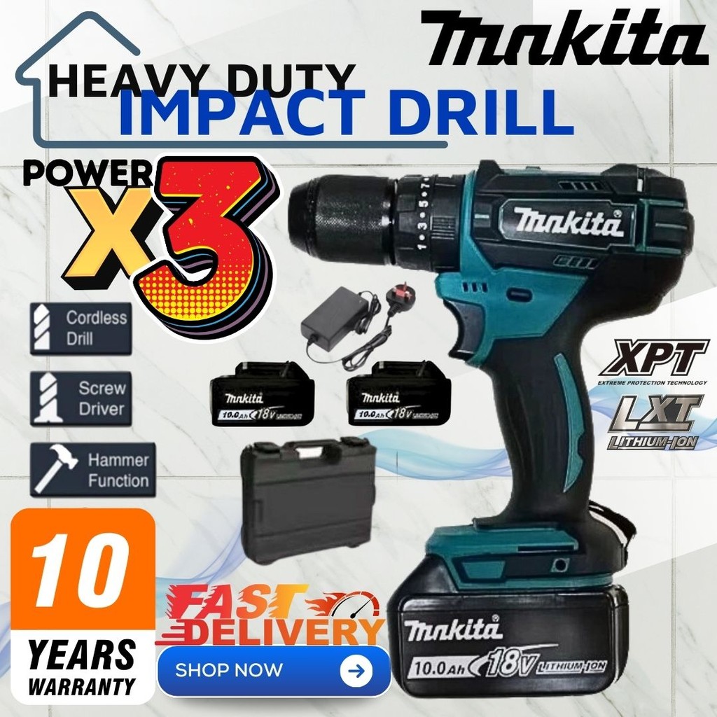 Portable Hand Drill Cordless Impact Drill Heavy Duty Drill Bateri ...