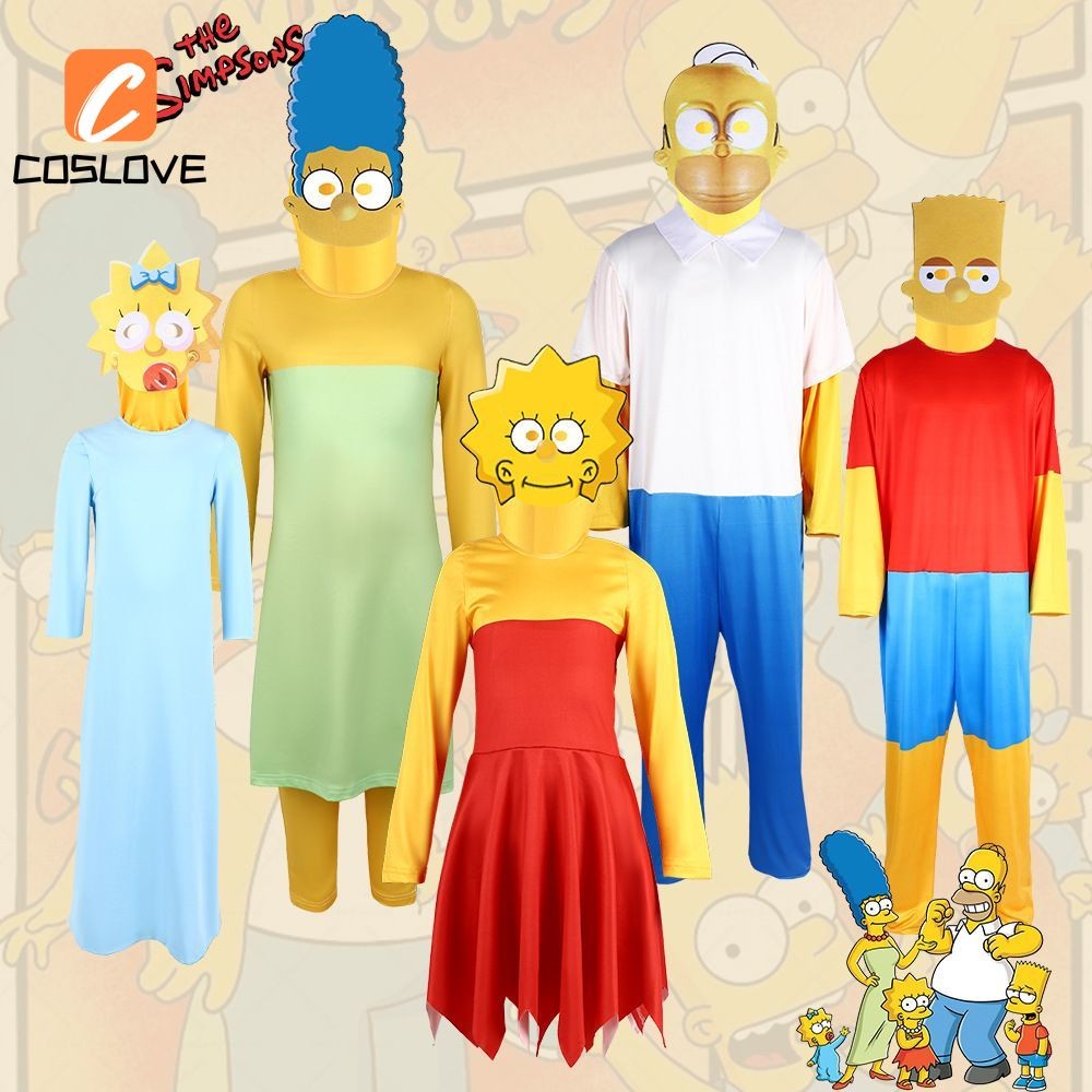 Anime Simpson Family Jumpsuit - Complete Cosplay Set for Adult Parties ...