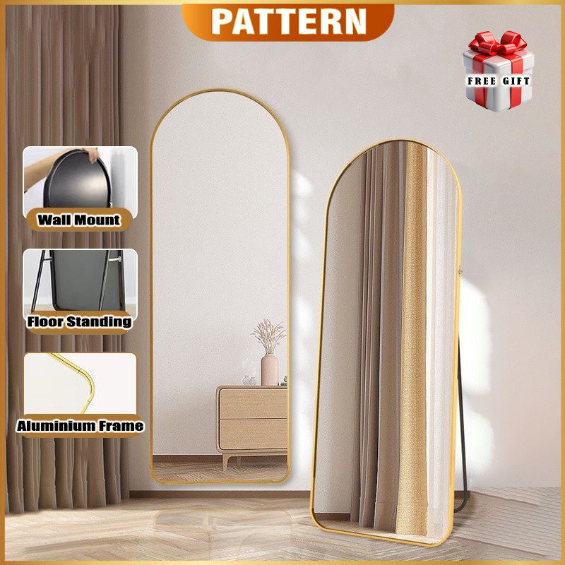 PATTERN Full Length Arch 150cm x 40cm Stand Mirror Cermin Tinggi Besar ...