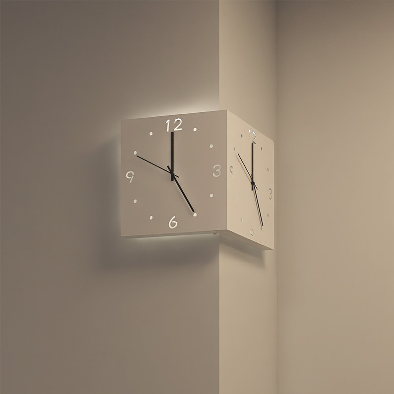 Ins Style Double-Sided Living Room Sun Angle Wall Clock Induction ...