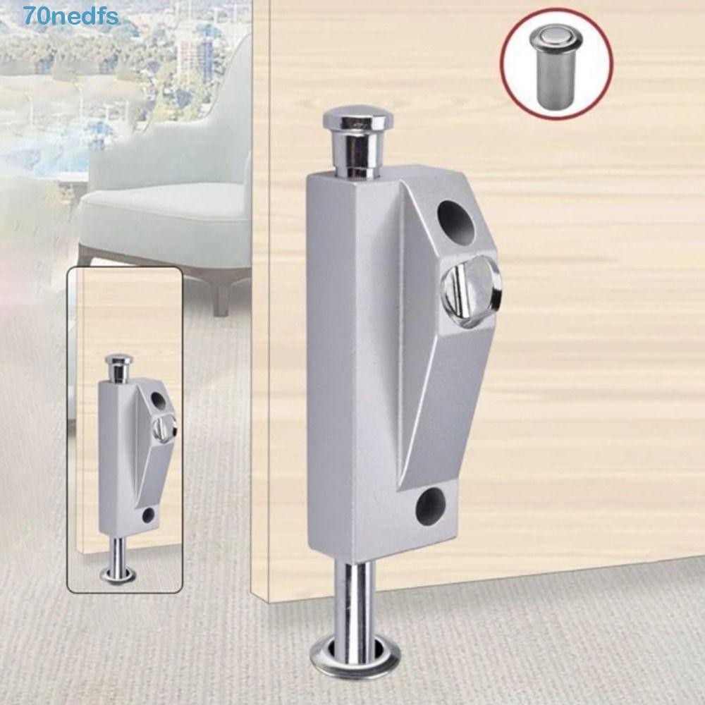 NEDFS Floor Bounce Door Lock, Aluminum Alloy Revolving Lock Framed Door ...
