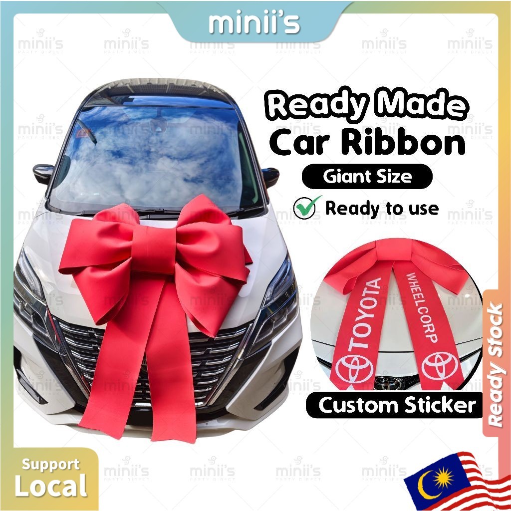 MINIIS Giant Big Ribbon For Car READY MADE Big Car Ribbon Kereta Big ...