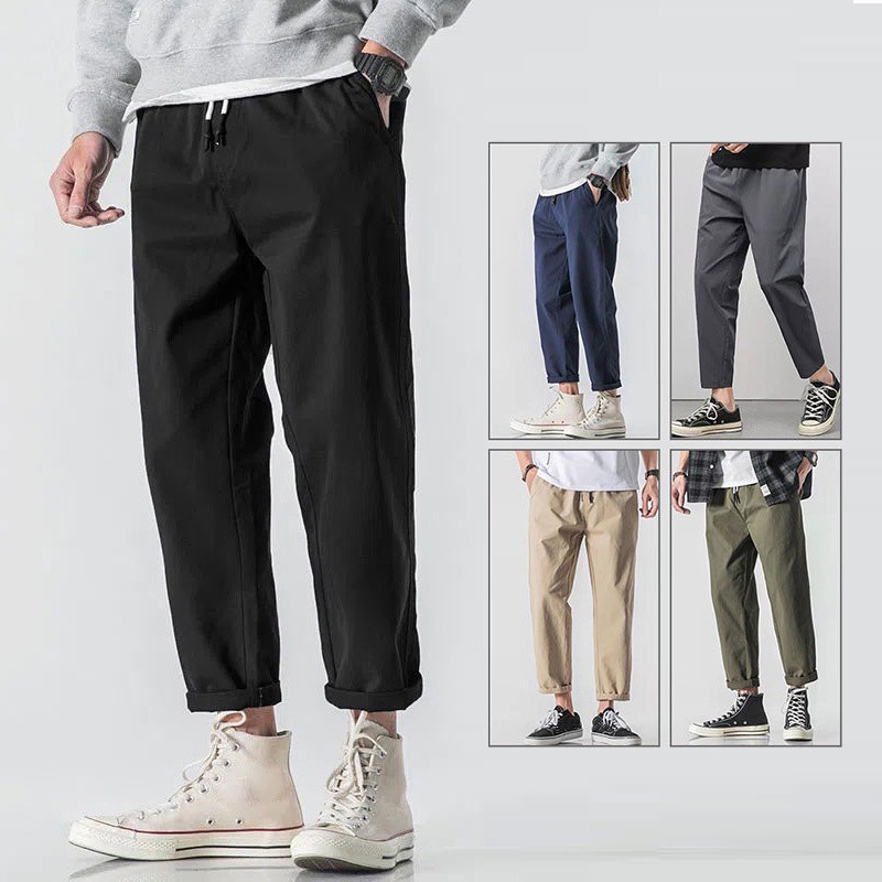 Seluar Lelaki Korean Men Pants Slim Fit Trousers Fashion Ankle Pants ...