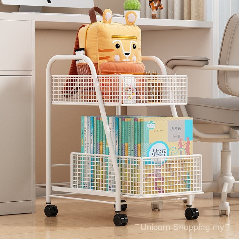 Mobile Schoolbag Rack Floor-standing Wheel Bookshelf Children Put ...