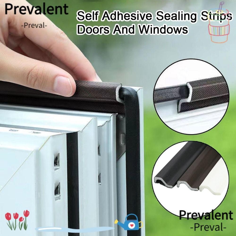 PREVAL Weatherstrip, 2 Meters Soundproof Foam Flat Window Sealing Strip ...