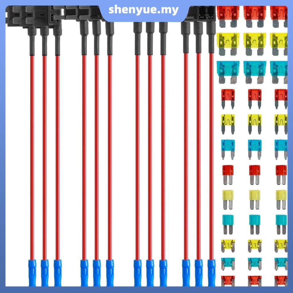 12Pcs 4 Types Fuse Tap Professional 12V Fuse Holder Tap Kit Standard