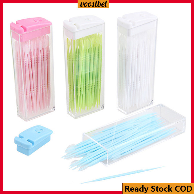 BJ 50pcs/lot Portable Disposable Toothpicks Teeth Cleaning Flosser ...