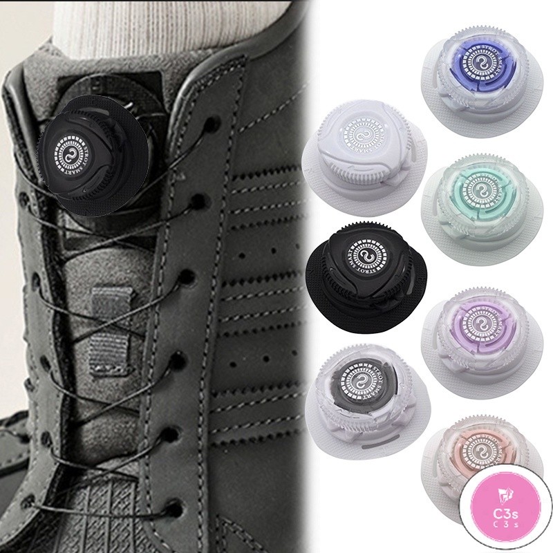 C3S 1pair Metal Wire Swivel Automatic Buckle Rope Sneaker ShoeLaces for ...