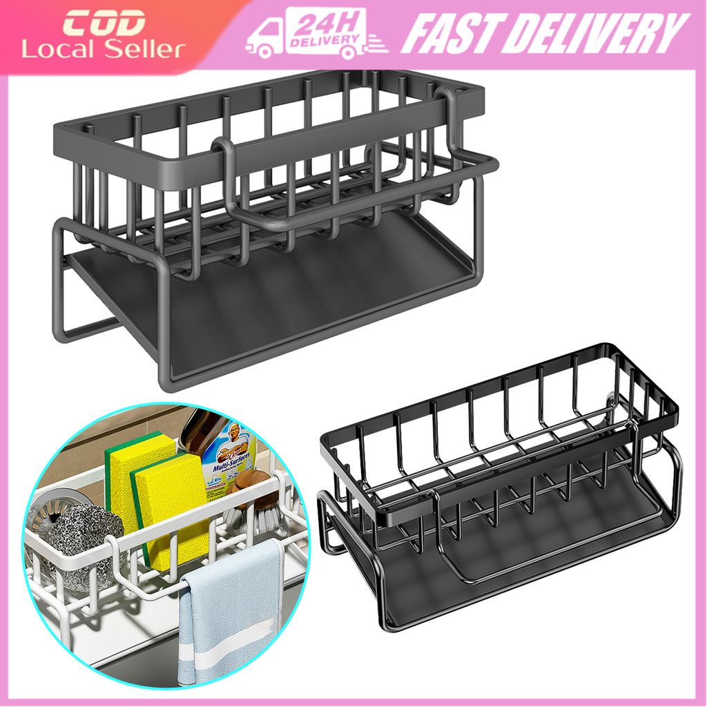 Drain Rack Stainless Steel Shampoo Soap Drain Rack Sponge Dishcloth ...