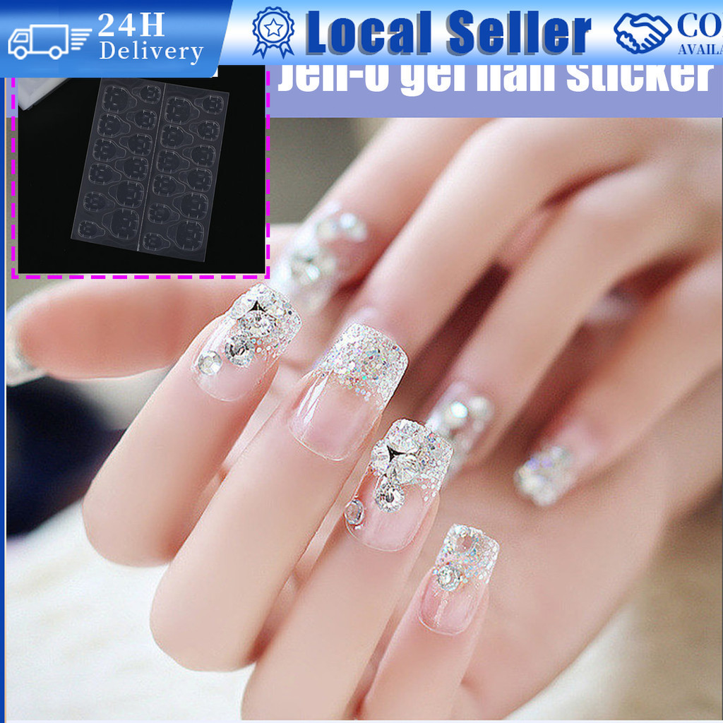 New Style nail sticker glue jelly transparent double-sided waterproof ...