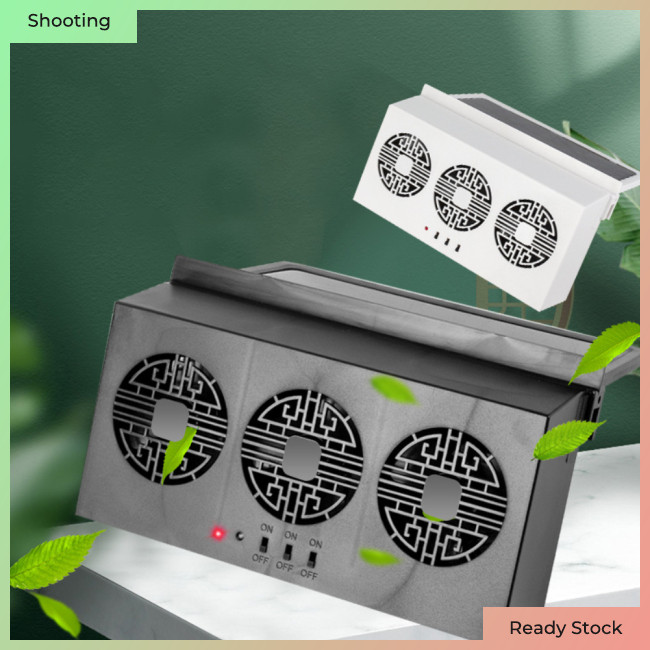 Local Stock! Solar Powered Car Exhaust Fan 3 Cooler 5000Rpm Solar ...