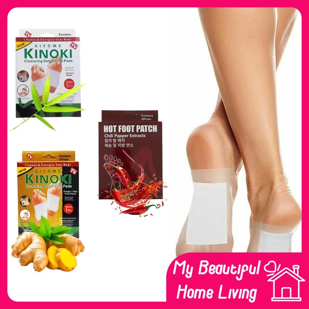 (100 IN A SET) MBHL 100pcs Kinoki Detox Foot Patch Cleaning Heel Crack ...