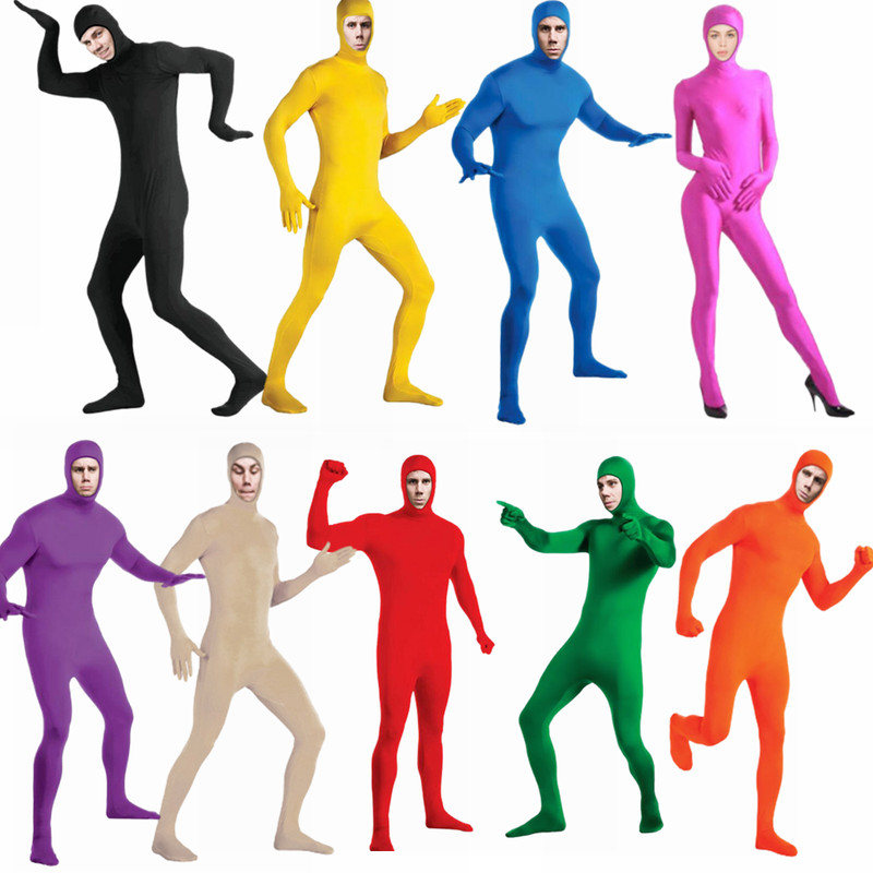 Men Full Body Zentai Suit Halloween Invisibility Cloak Costume Second ...