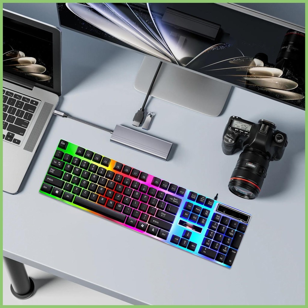 Black Mechanical Keyboard Aesthetic Wired Game Keyboard Waterproof ...
