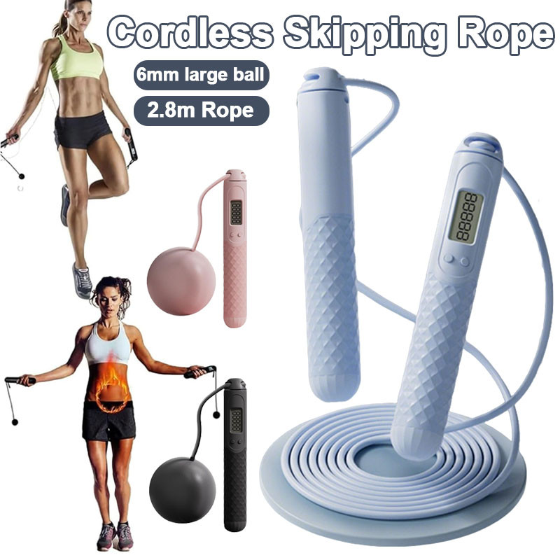 Smart Counting Cordless Skipping Rope Fitness Dual-purpose Jumping Rope ...