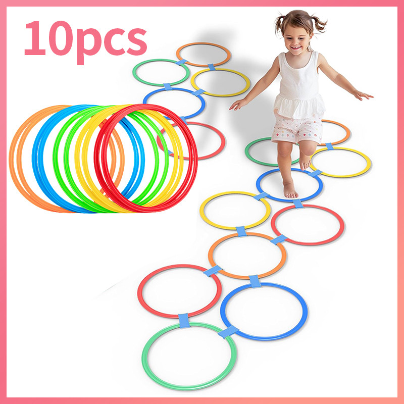 10Pcs Kids Outdoor Toy Hopscotch Jumping Ring Circle Children Sensory ...