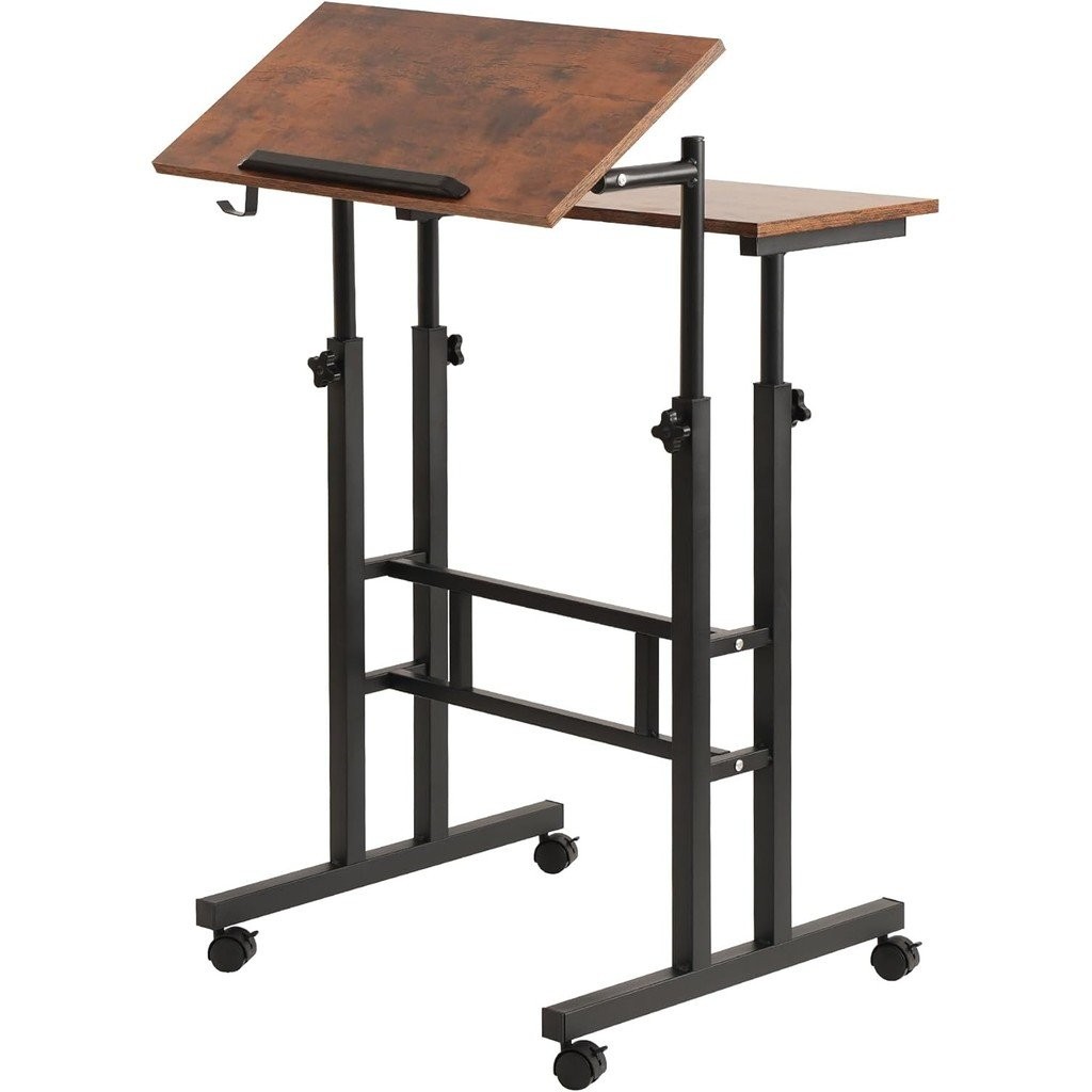 Mobile Standing Desk Adjustable Height Portable Stand Up Desk Computer ...