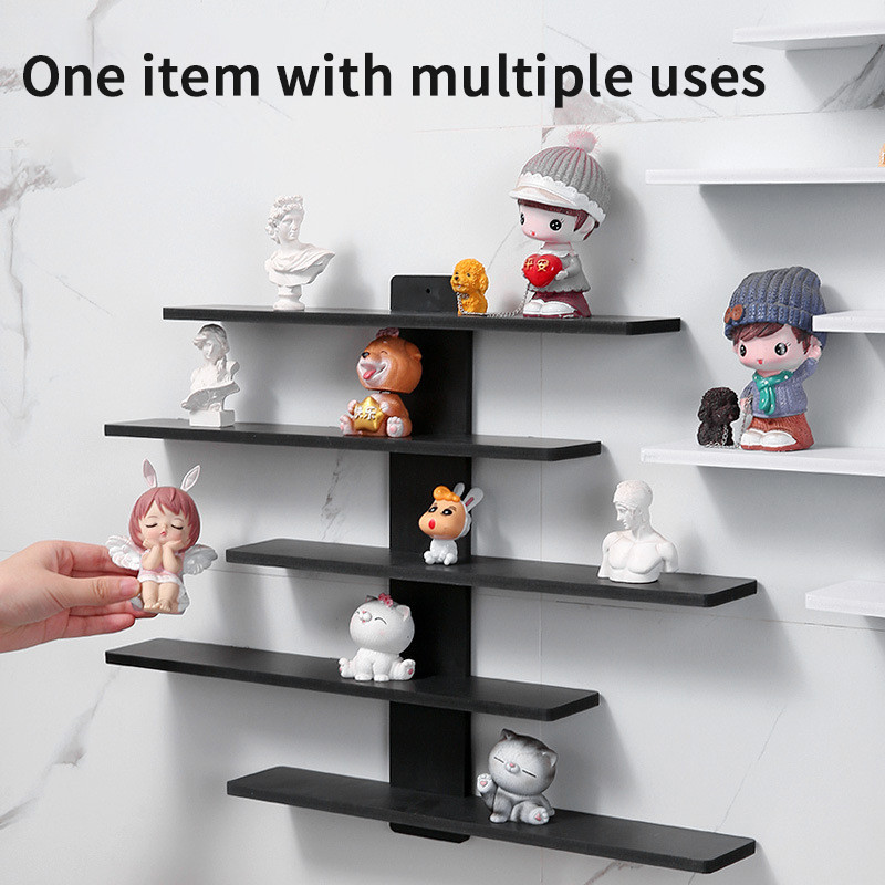 Simple Wooden Wall Hanging Rack No Drilling Storage Rack Home Creative ...