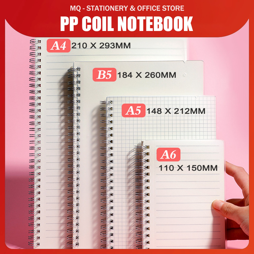 A4 A5 A6 B5 160 Pages Blank Grid Line Cover Notebook Spiral Book ...