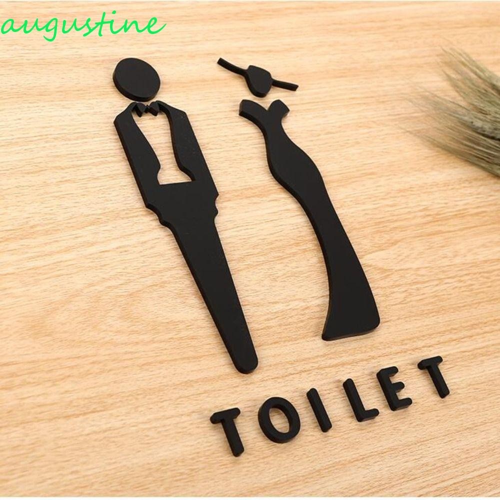 AUGUSTINE Men Women Toilet Signs, Acrylic 3D Wc Signage, Orientation ...