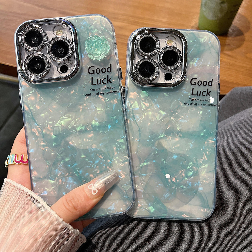 Luxury Glitter Seashell Flower Phone Case For iPhone 15 Pro Max 14 13 ...