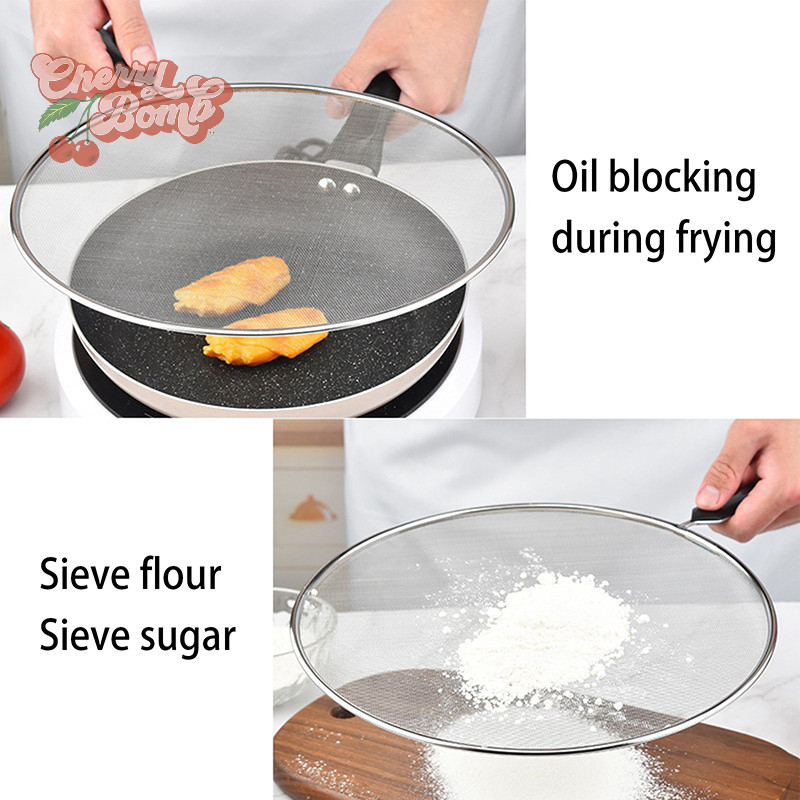 (Cherry Bomb) Cooking Frying Stainless Steel Anti Splatter Guard Oil ...