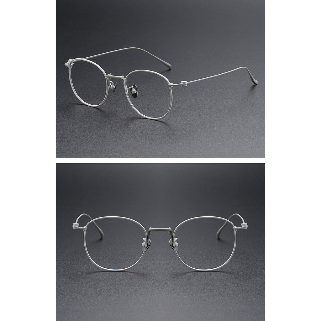 139mm Retro Japanese Glasses Frame Men Women Ultra light Pure Titanium ...