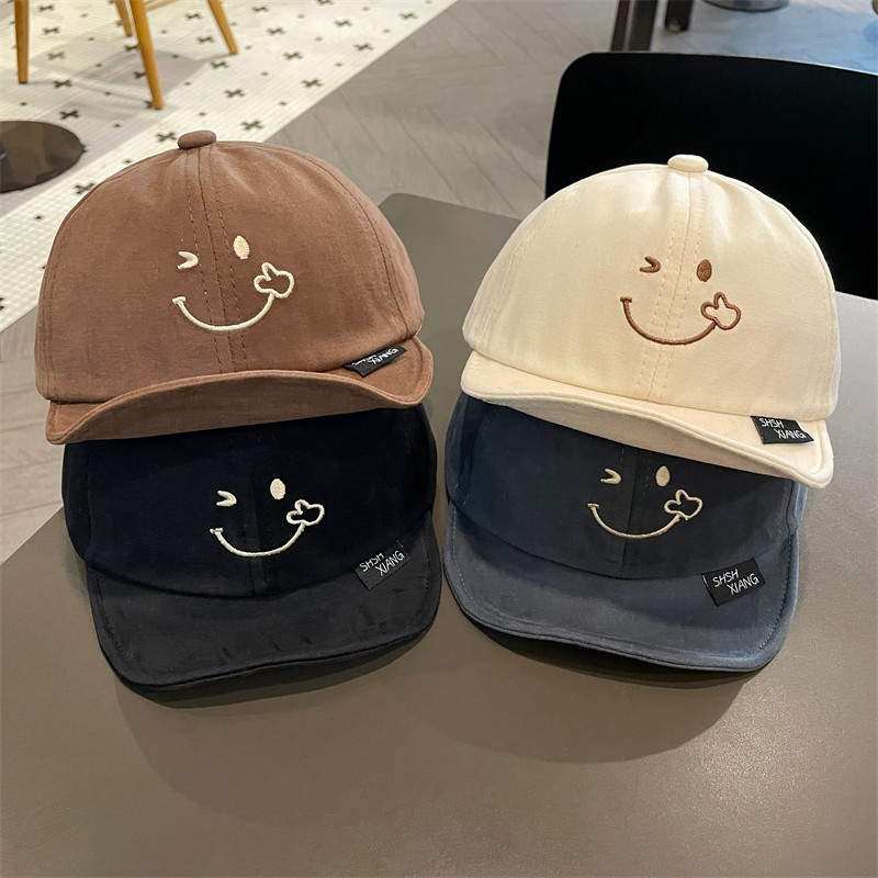 Baby Soft Cap Spring Autumn Cute Little Smiley Embroidered Soft Cap ...