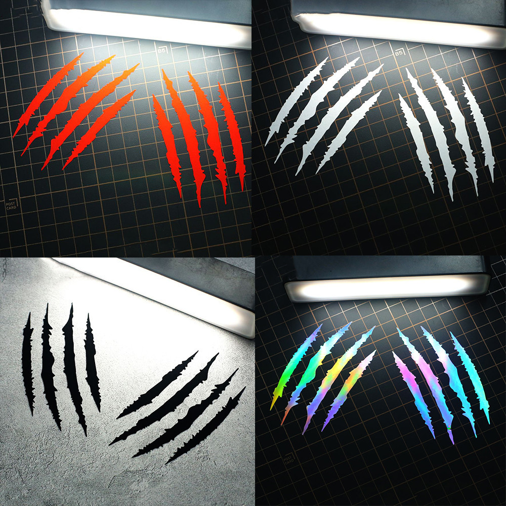 Horror Scratches One Left One Right Set Laser Colorful Gradient ...