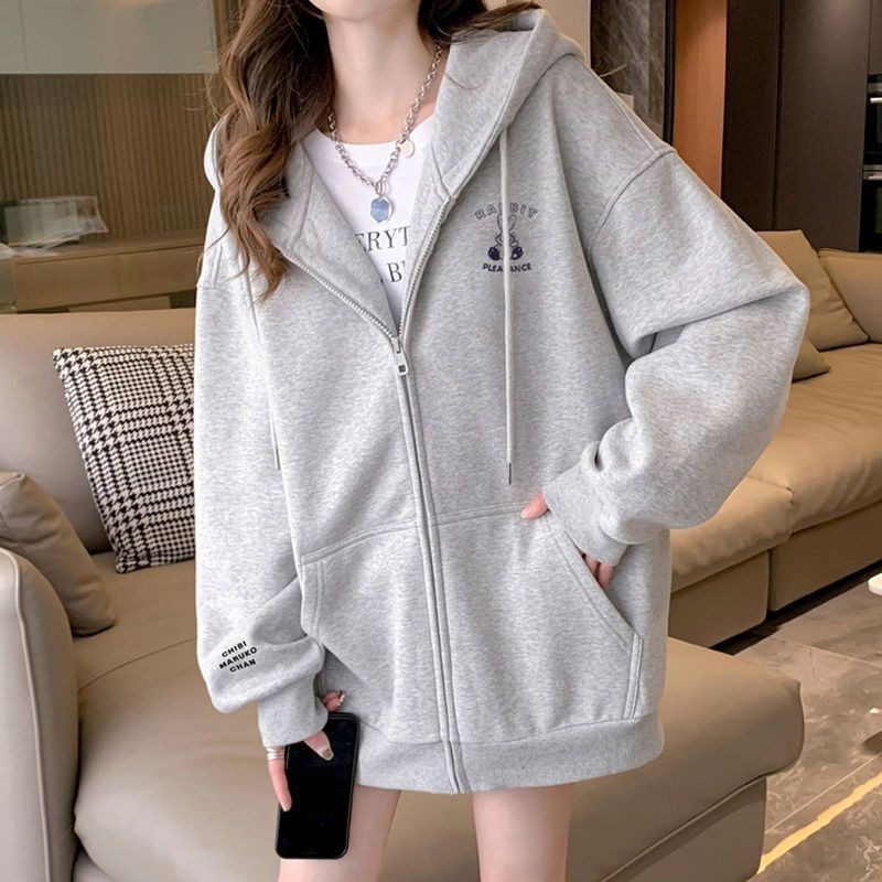 卫衣Sweater连帽外套女百搭外穿oversize春秋2024韩版学生开衫