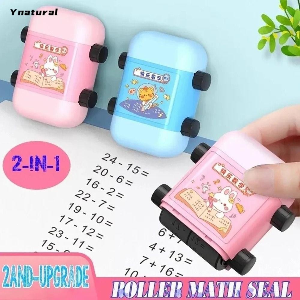 YNATURAL Math Rolling Stamp, 2-in-1 Reusable Math Roller Stamp, High ...