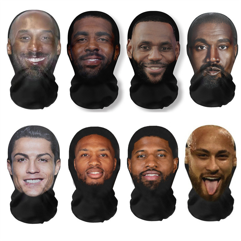 Kobe Bryant James Funny Mask Full Face Celebrity Messi Funny Stickers ...