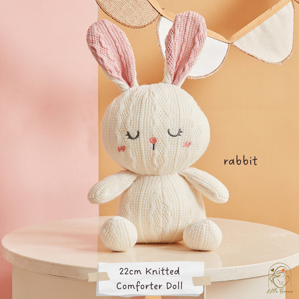 LittleBeanie RABBIT KNITTED BABY SOFT COMFORTER DOLL | Shopee Malaysia
