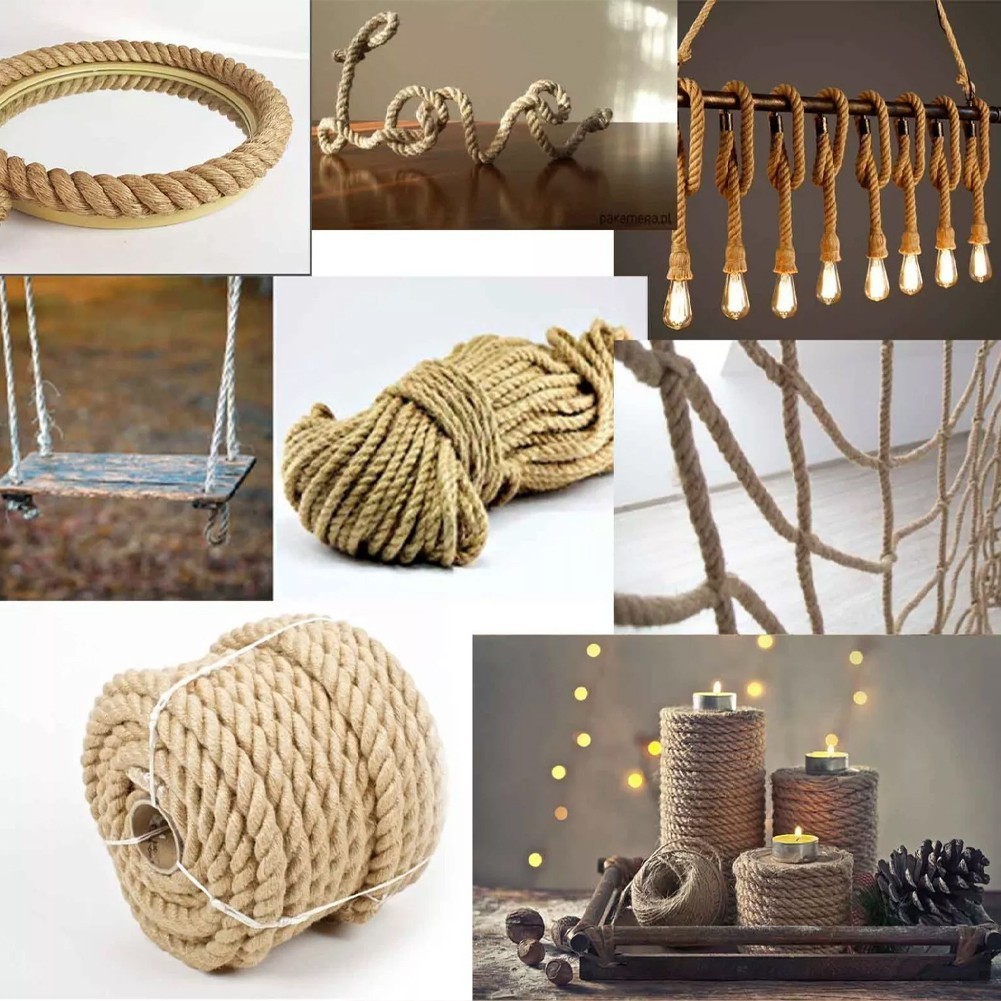 (THEBEST) Jute Rope Natural Jute Twine 12mm Hemp Rope Cord Craft for