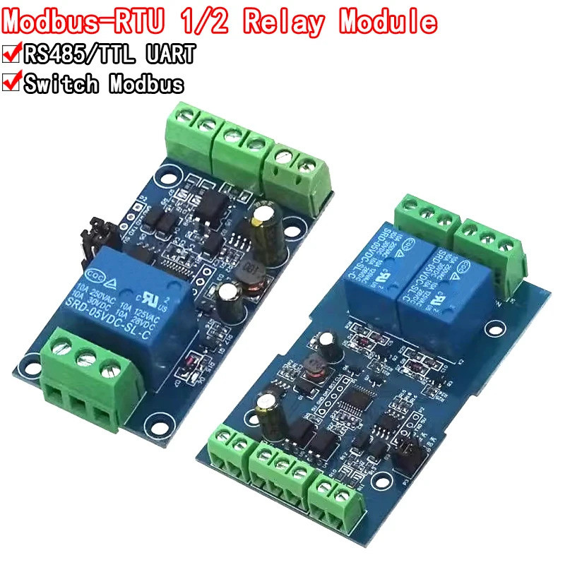 Modbus-Rtu 1/2 Channel 7-24V Relay Module Switch Modbus RTU 4 Channel ...