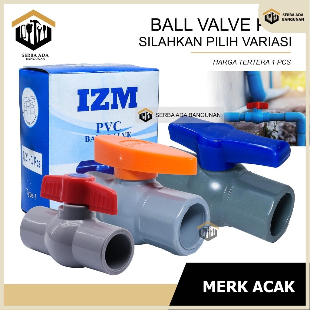SAB Ball Valve 1/2 3/4 1 Inch PVC HPP Stop Valve Pipe Ballvalve PVC 1/2 ...