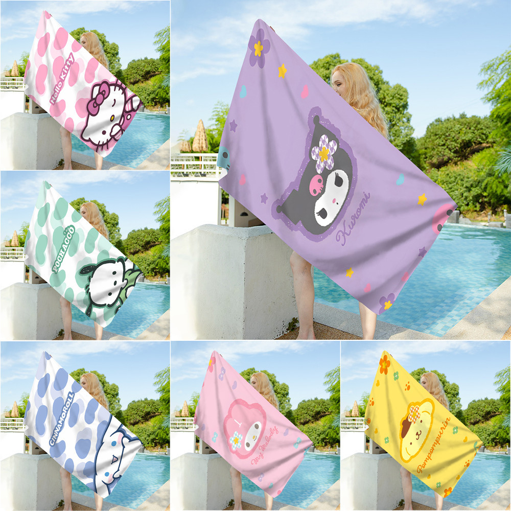 Sanrio Cute Cartoon TowelSingle-sided Printing Swimming Soft Absorbent ...