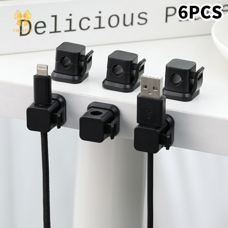 Chuffed 6 PCS Desk Cable Organizers Holder Clips For Power USB PD Cable ...