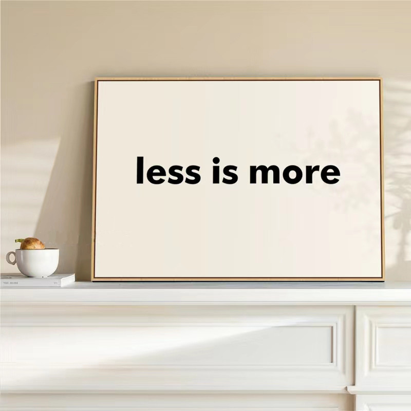 Image showcasing Nordic Less Is More Minimalist Alphabet Black And White Mural Wall Art ...