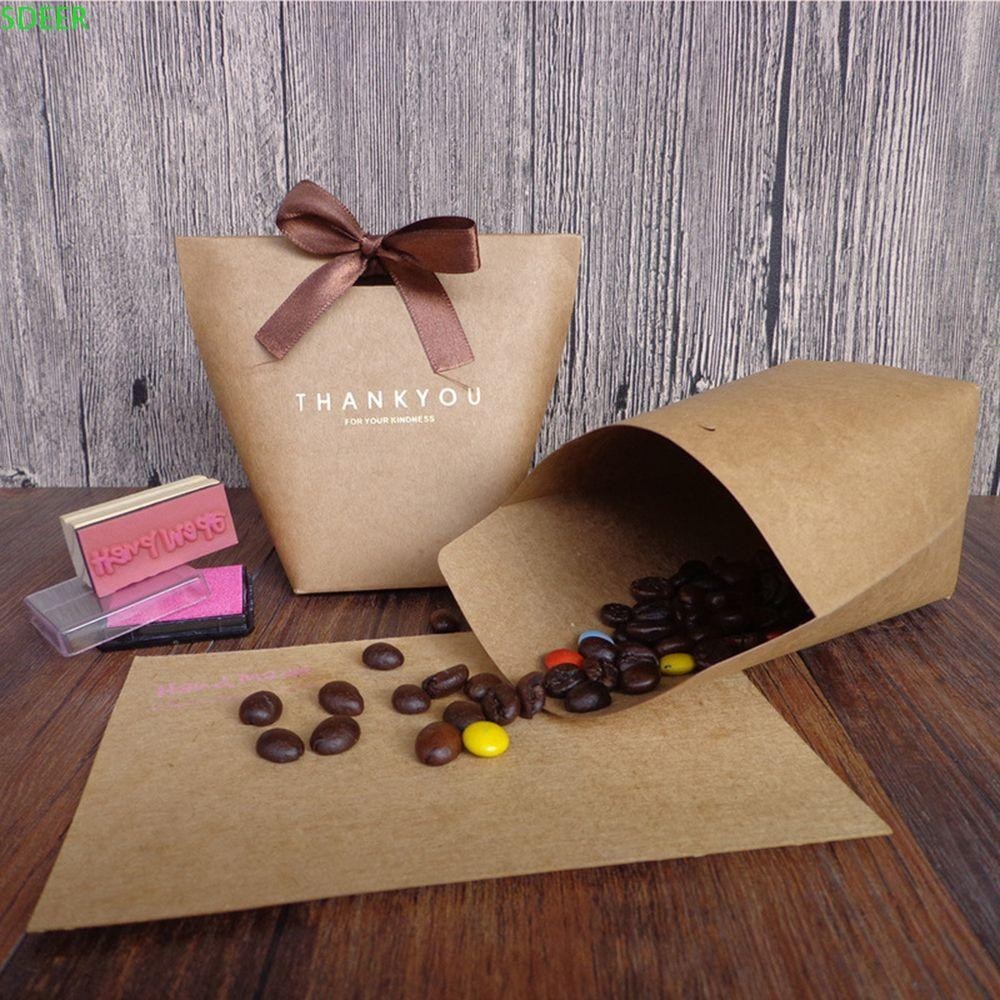 SDEER Gift Boxes Merci Black Wedding Gift Packaging Box Cookie Thank ...