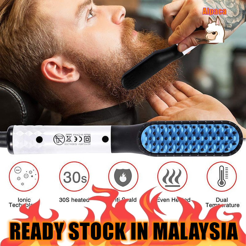 Comb Straightener Electric Negative Ion Heating Comb For Men Beard Hair Straightening Brush Quick Hair Styler Shopee Malaysia