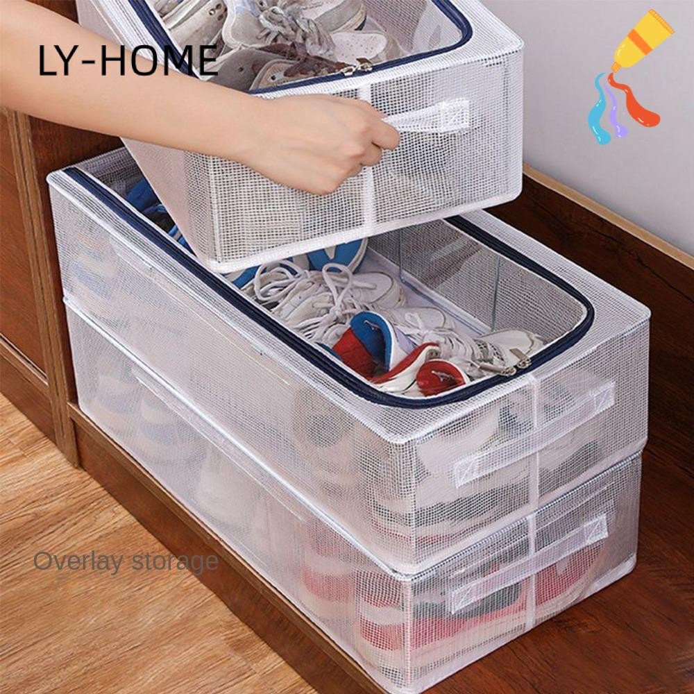 LY-HOME Shoe Organier Box, PVC Steel Frame Shoes Sorting Box ...
