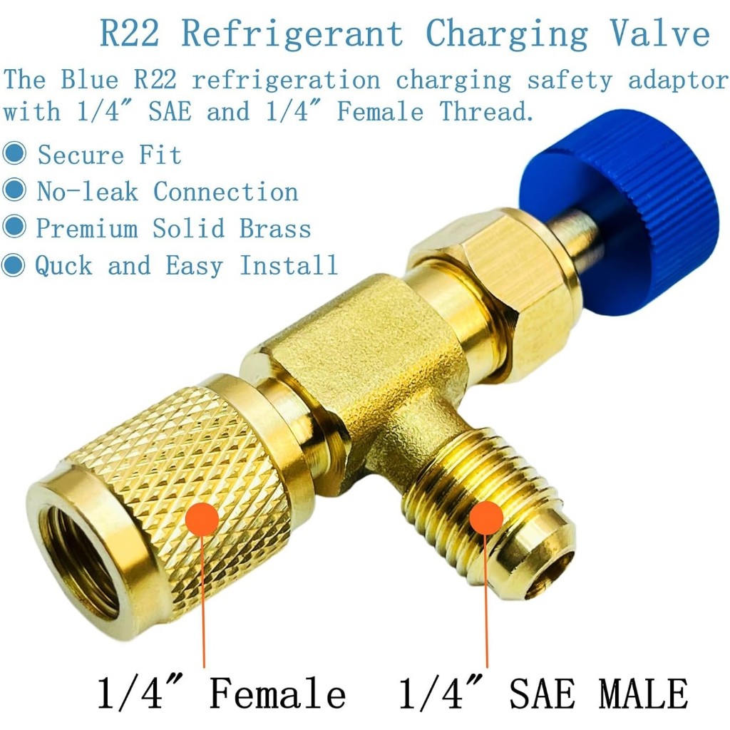 Safety Valve Adapter R410A R22 Refrigerant Charging Retention Control ...