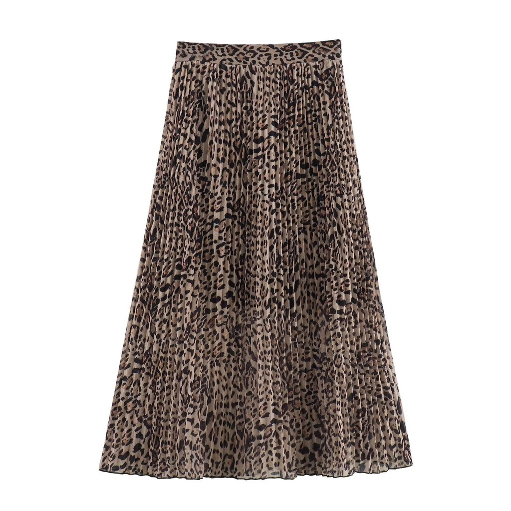 Wholesale Leopard Print Fold Down Medium Length Versatile Skirt 7031 Shopee Malaysia