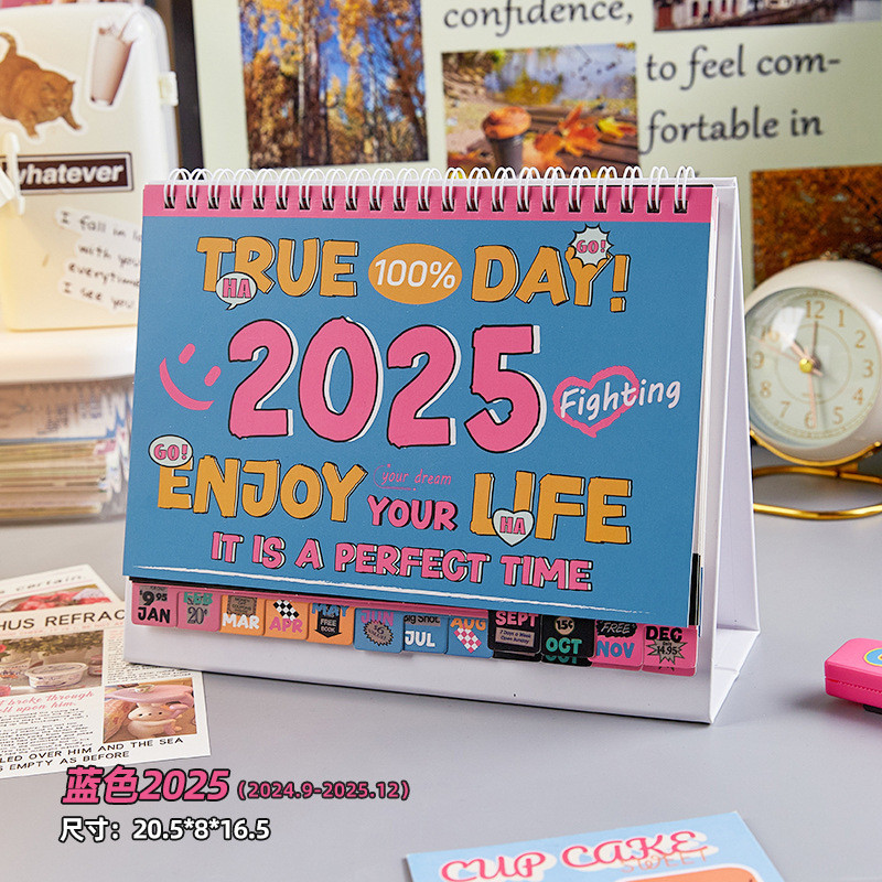 [ready stock]简约 2025年 台历 美式 复古 日历ins 风线圈 日历 办公室 桌面 备忘录 摆件 Simple 2025 ...
