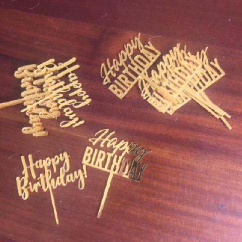 (20 Pcs) Mini Cake Topper / Acrylic Cupcake Topper Happy Birthday ...